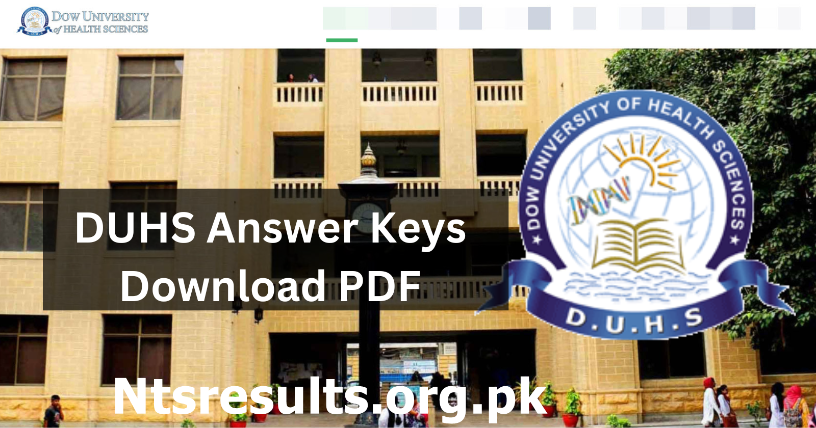 DUHS MDCAT Answer Key 2023 Download PDF 10 September